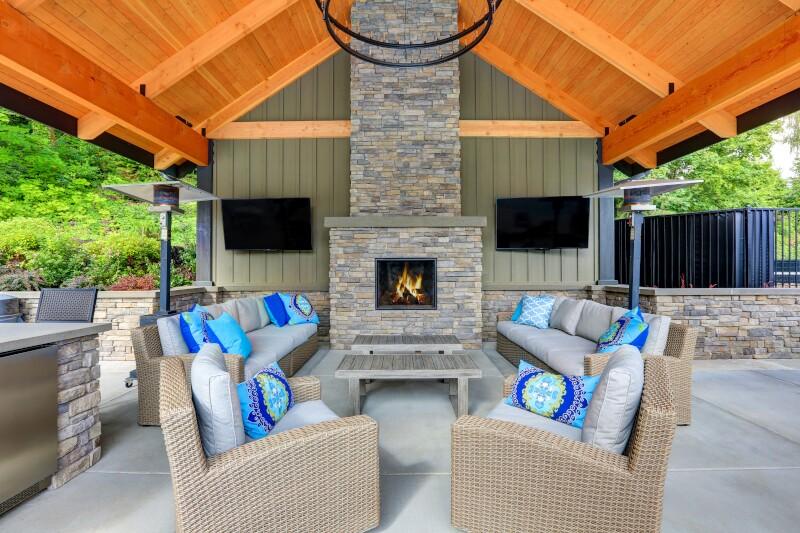 Patio and Fireplace 