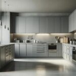 Modern grey kitchen cabinets