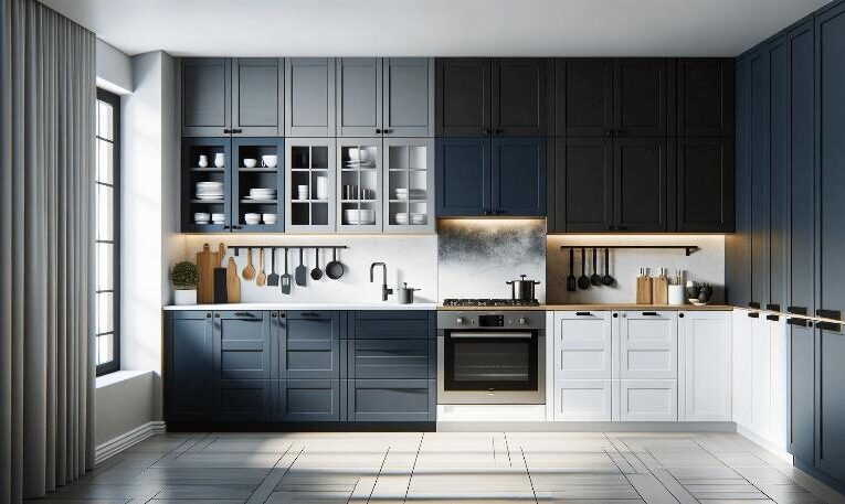 Two tone kitchen cabinets