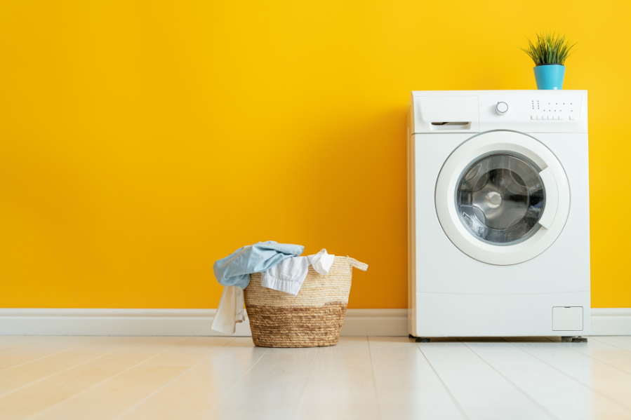 yellow color in laundry room