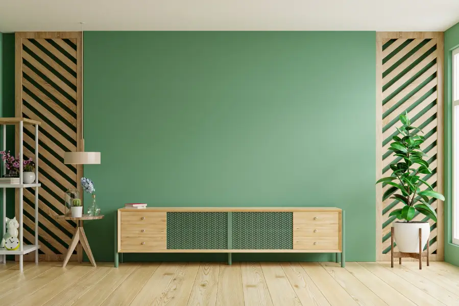 Green Walls in living room